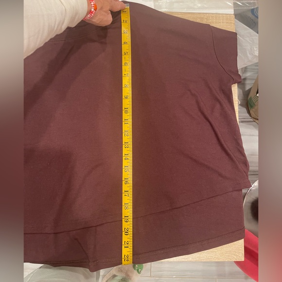 Free People Long Sleeves Oversized High Low Top in Brown.Size L - Picture 11 of 11